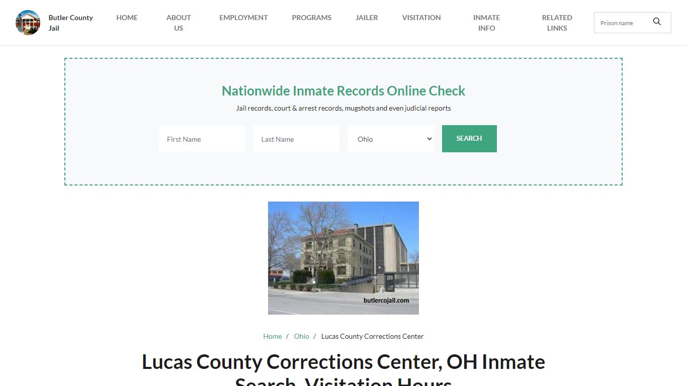 Lucas County Corrections Center, OH Inmate Search, Visitation Hours